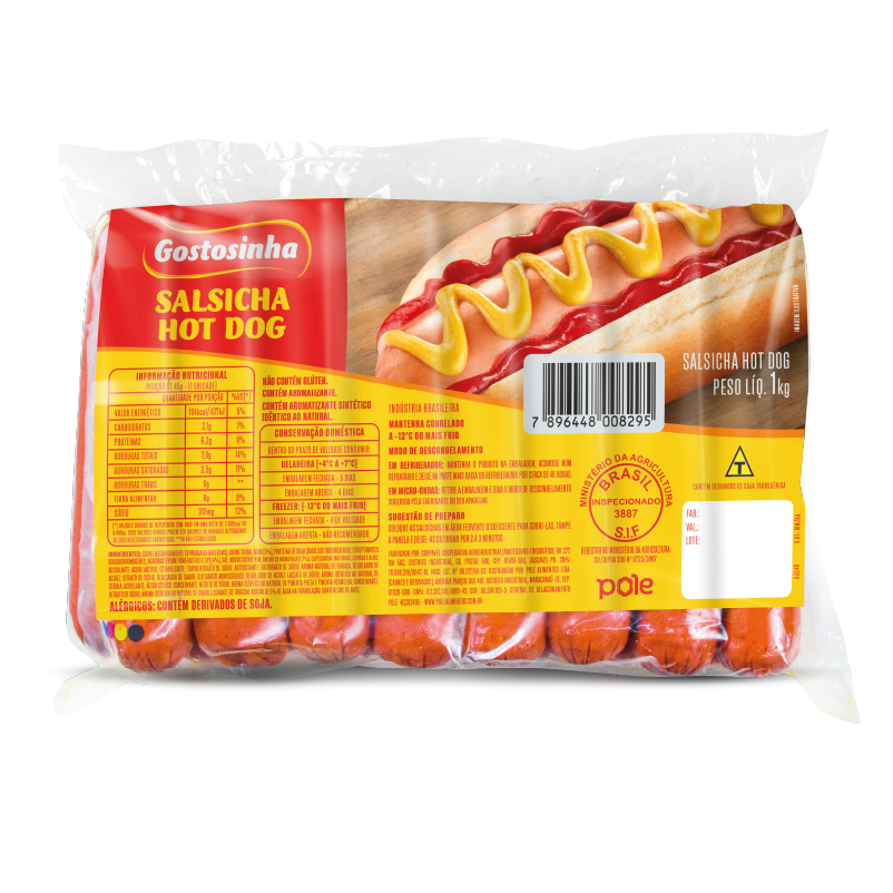 Salsicha Hot Dog Cong 1kg - Gostosinha